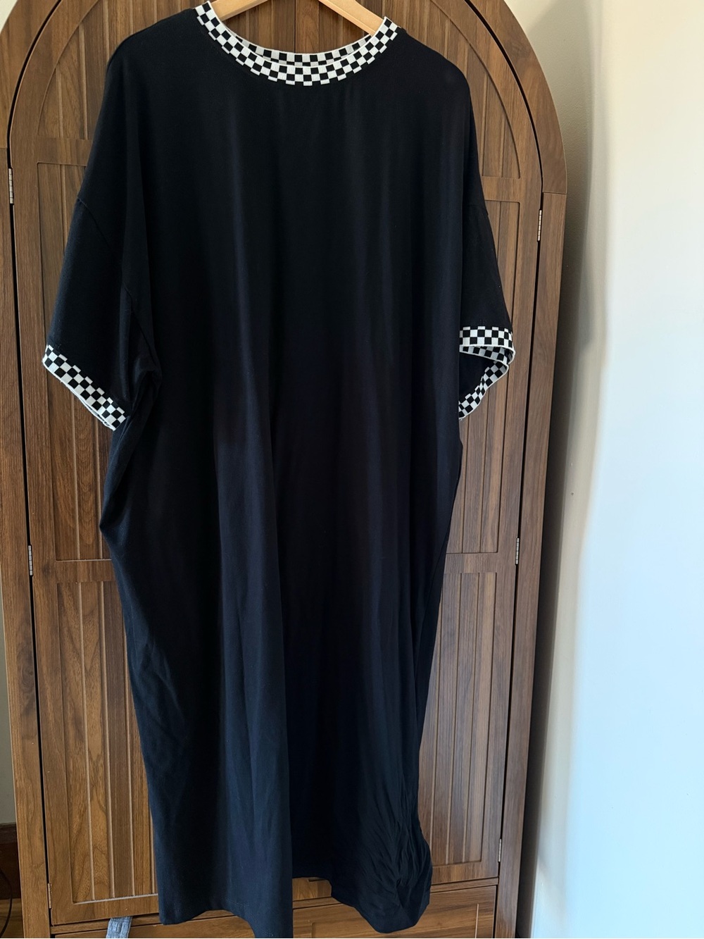 Dressed in LALA Black Maxi Dress with Checker Trim